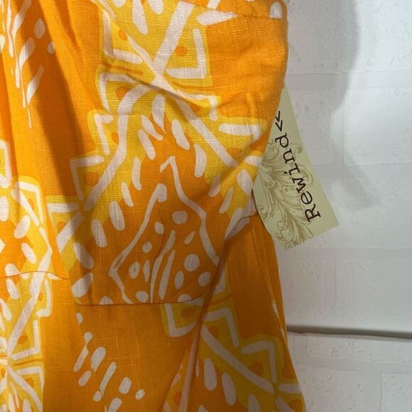 Rewind Womens Orange Diamond Print Halter Dress Size XXL - Picture 6 of 11
